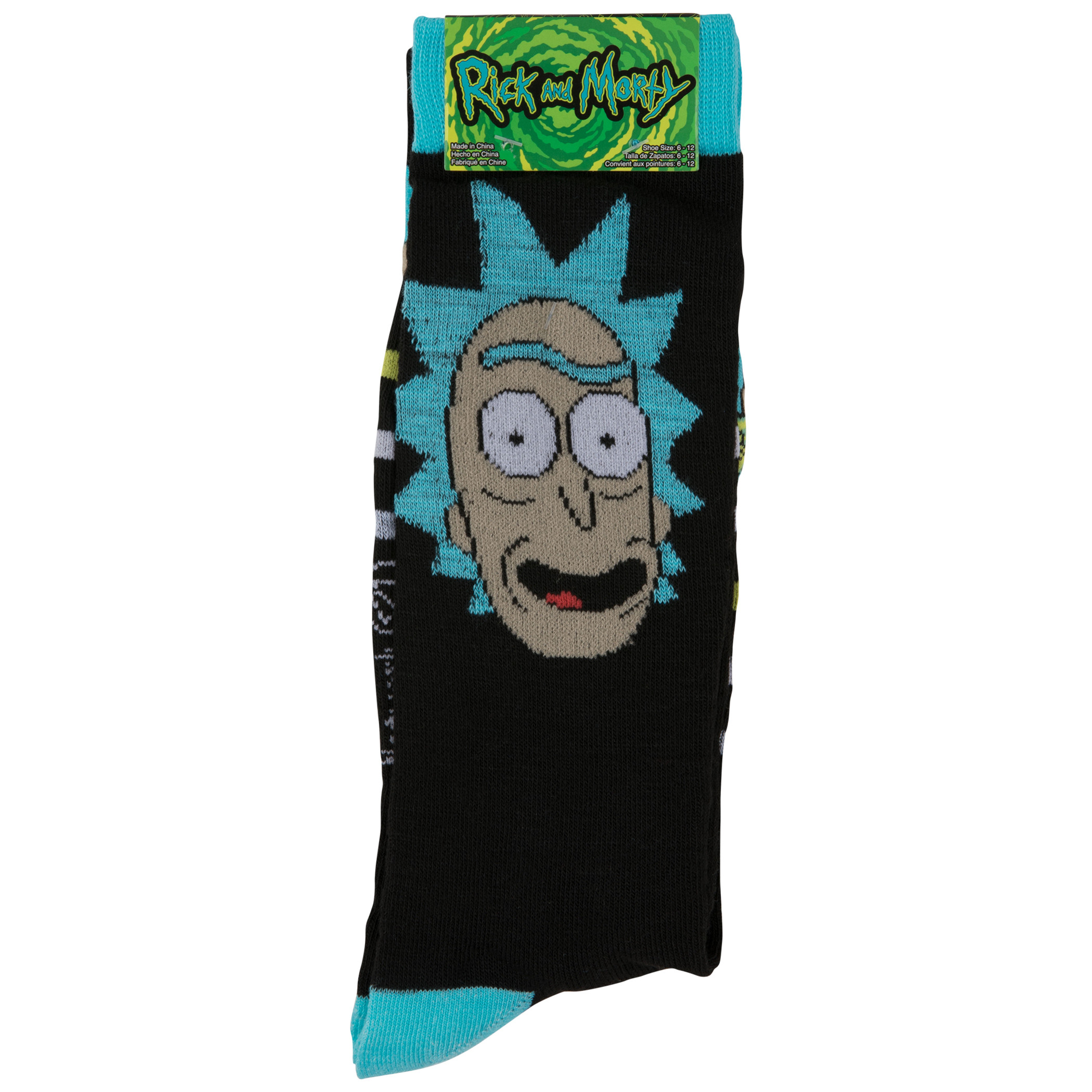 Rick And Morty Portals 2-Pair Pack of Crew Socks